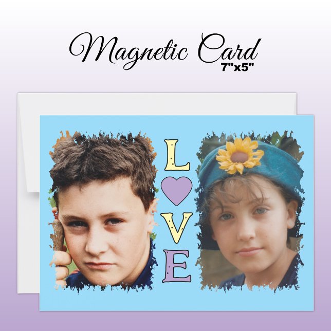 2 photo Love yellow blue magnetic card (Creator Uploaded)