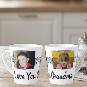 2 photo love you grandma blue latte mug