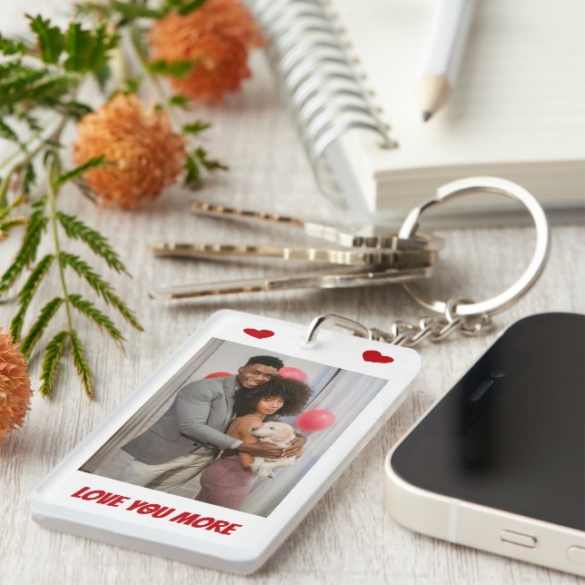 2 Photo Love You More Key Ring (Front Right)