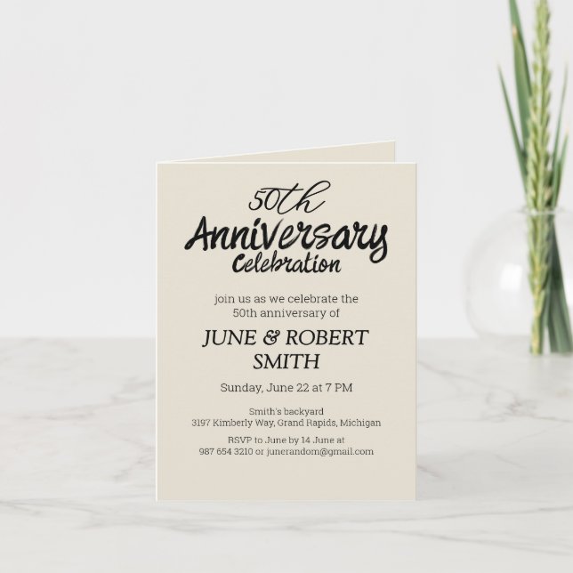 2 photo Modern 50th wedding anniversary invitation (Front)