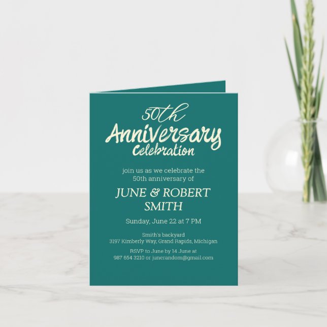 2 photo Modern 50th wedding anniversary invitation (Front)