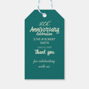 2 photo Modern 50th wedding anniversary invitation Gift Tags