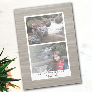 2 Photo Modern Abstract with White Border Holiday Postcard