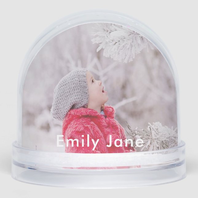 2 Photo Modern Christmas Holiday  Snowglobe (Front)