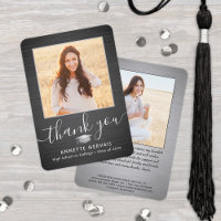 2 Photo New Address Brushed Black Graduation