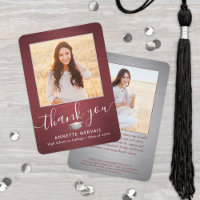 2 Photo New Address Brushed Red Grey Graduation