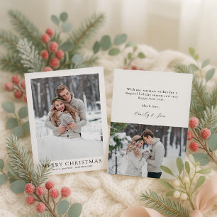 2 photo Newlywed First Married Christmas Card