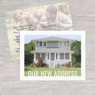 2 Photo Our New Address We Moved Change of Address Announcement Postcard
