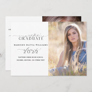 2 Photo Parents Congrats Simple Script Graduation Invitation