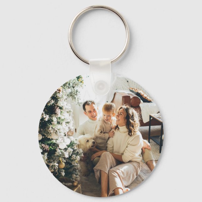 2 Photo Personalised Double Sided Key Ring (Front)