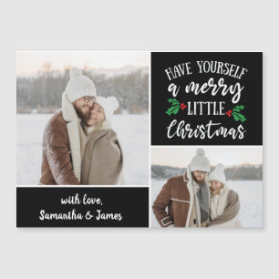 2 Photo Personalised Merry Christmas Magnetic Card