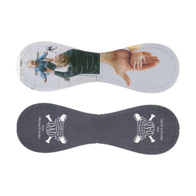 2 Photo Personalised World's Best Dad Chalkboard Baseball (Panels)