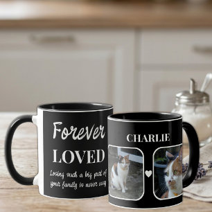 2 Photo Pet Loss Keepsake Memorial black white Mug