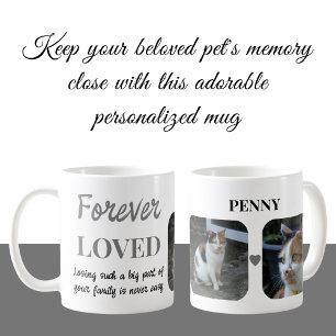 2 Photo Pet Loss Keepsake Pet Memorial grey Coffee Mug