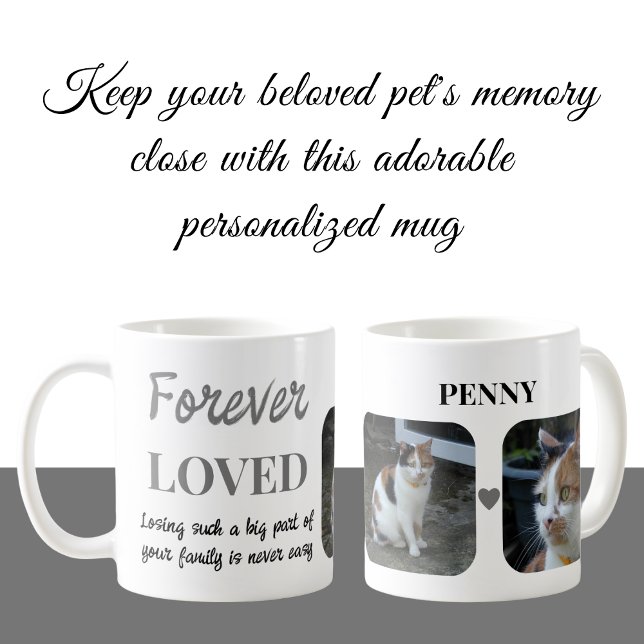2 Photo Pet Loss Keepsake Pet Memorial grey Coffee Mug (Creator Uploaded)