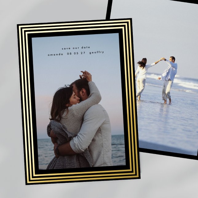 2 photo save the date minimal golden frames (Creator Uploaded)