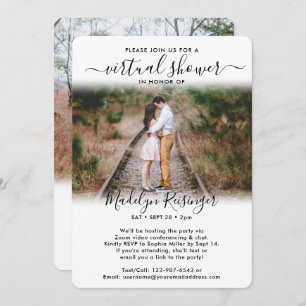 2 Photo Script Virtual Long Distance Bridal Shower Invitation