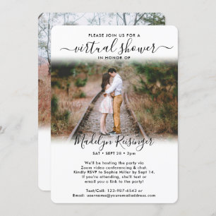 2 Photo Script Virtual Long Distance Bridal Shower Invitation