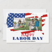 2 Photo Simple Elegant Labour Day with USA flag