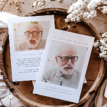 2-Photo Simple Modern Loving Memory Funeral