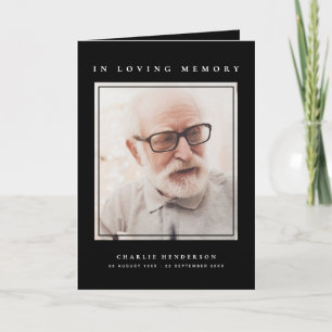 2-Photo Simple Modern Loving Memory Funeral Thank You Card