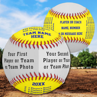 2 Photo Softball Ball, Softball Team, Coach Gifts