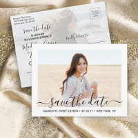 2 Photo Sweet 16th Birthday Script Save the Date