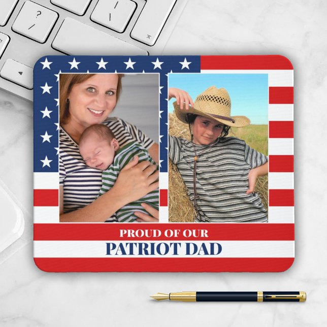 2 Photo Template Patriot Father Family Mouse Pad (Creator Uploaded)