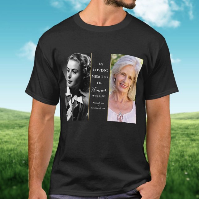 2 Photo Then And Now Memorial Celebration Of Life T-Shirt (2 Photo Then And Now Memorial Celebration Of Life T-Shirt)