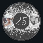 2 Photo Then and Now Wedding Anniversary Hockey Puck<br><div class="desc">2 Photo Then and Now Wedding Anniversary</div>