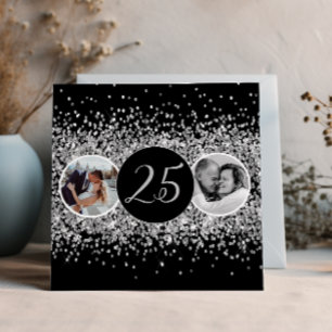 2 Photo Then and Now Wedding Anniversary Invitation