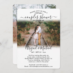 2 Photo Virtual Couples Bridal Shower by Mail Invitation