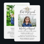 2 Photo Virtual Drive-by Bat Mitzvah Modern Zoom Invitation<br><div class="desc">Whether friends and family are practicing social distancing or just live far away, connect with them online with a virtual bat mitzvah ceremony and drive-by celebration. This stylish modern invitation makes it possible to share 2 photos and invite guests to a long distance online event via livestreaming. All text is...</div>