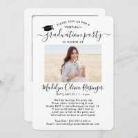 2 Photo Virtual Graduation Party Modern Script
