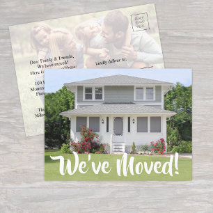 2 Photo We've Moved Script New Change of Address Announcement Postcard
