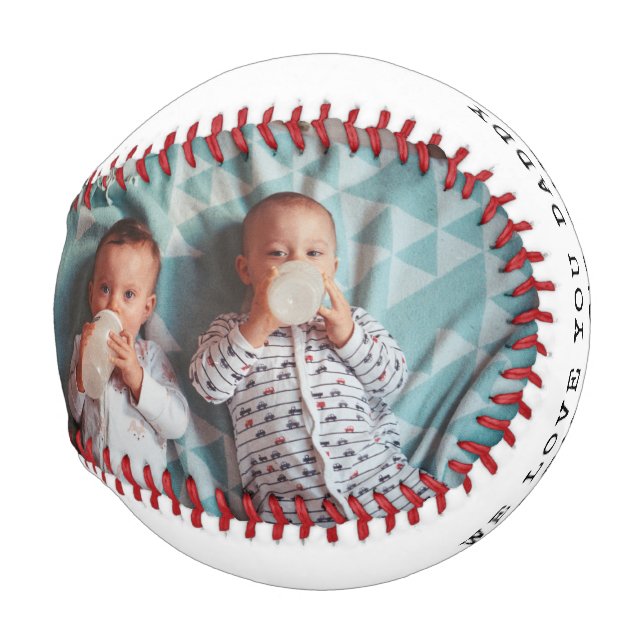 2 photo with personal message baseball (Front Right)