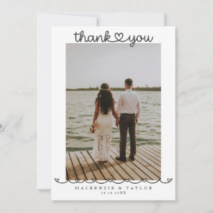 2 Photographs Personalised Wedding With Message Thank You Card