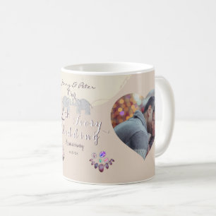 2 Photos14th Wedding Anniversary Ivory  Coffee Mug