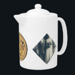 2 Photos 50th Wedding Anniversary Porcelain<br><div class="desc">Looking for that unique,  original graphics,  50th wedding anniversary designed porcelain teapot for them? Then this might be it;  a golden heart medallion image on this stunningly printed teapot! They'll enjoy having it all year round as well :)</div>