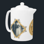 2 Photos 50th Wedding Anniversary Porcelain<br><div class="desc">Looking for that unique,  original graphics,  50th wedding anniversary designed porcelain teapot for them? Then this might be it;  a golden heart medallion image on this stunningly printed teapot! They'll enjoy having it all year round as well :)</div>