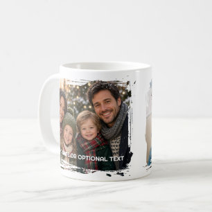 2 Photos and Text - Horizontal Brushstroke Coffee Mug
