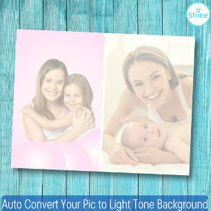 2 Photos Auto Convert Pic to Light Tone Background Notepad