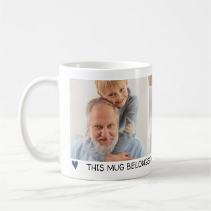 2 Photos Blue Hearts Best Grandpa Ever Coffee Mug