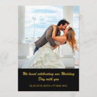 2 Photos -both sides Wedding Photo Thank You Card