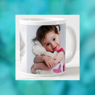 2 Photos: Child, Boyfriend, Spouse, Mum or Pet Large Coffee Mug
