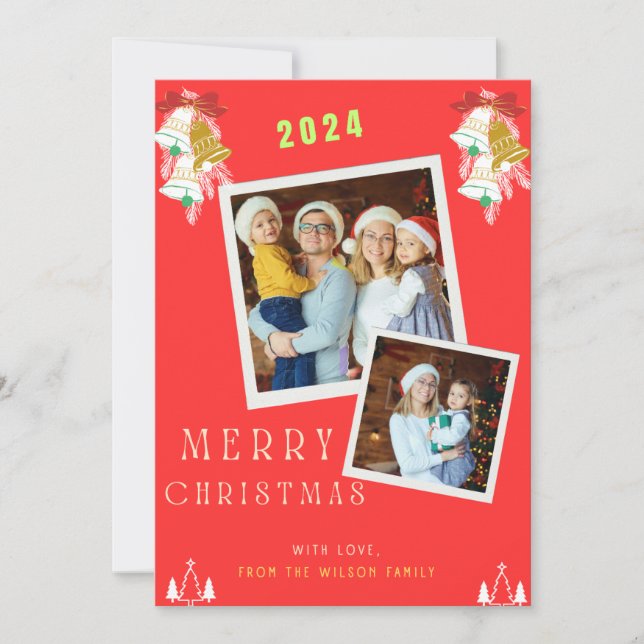 2 photos Christmas  family  Invitation (Front)