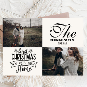 2 Photos First Christmas in Our New Home Holiday Card