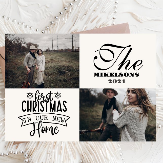 2 Photos First Christmas in Our New Home Holiday Card (Creator Uploaded)