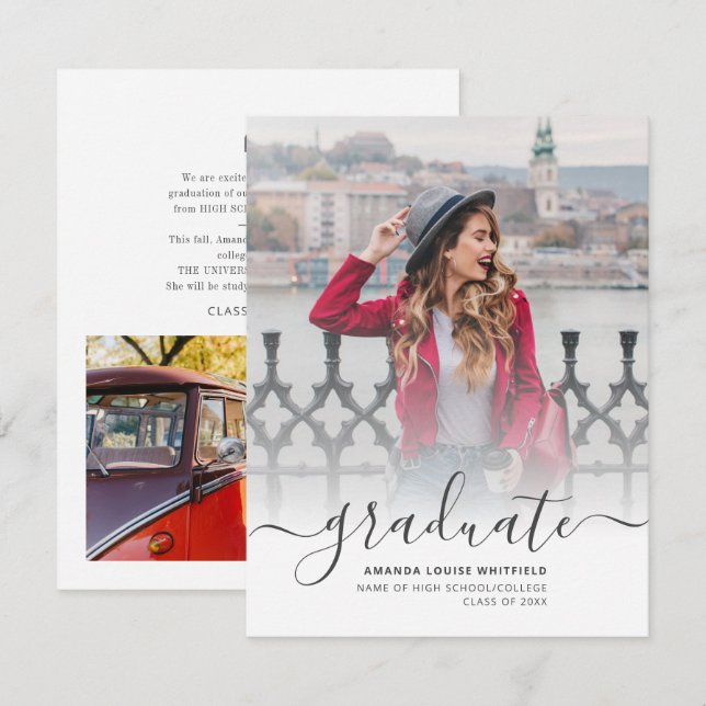 2 Photos Graduation Script 2025 Announcement (Front/Back)