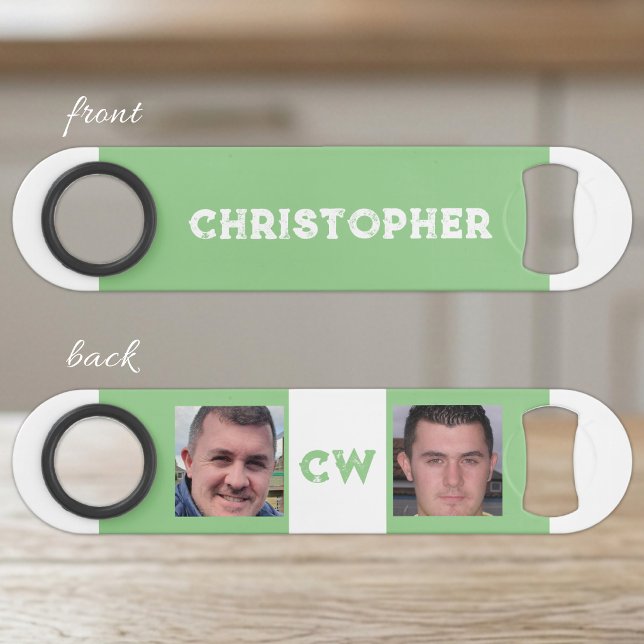 2 photos name initials white green (Creator Uploaded)